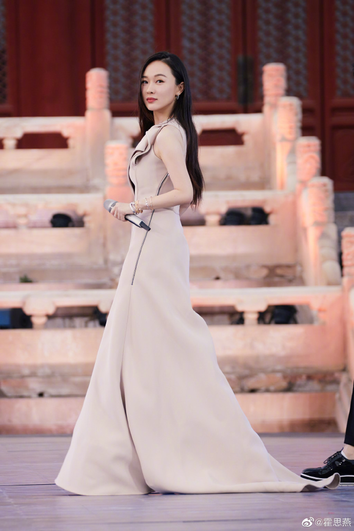北京美女明星霍思燕粉色礼服图片 5
