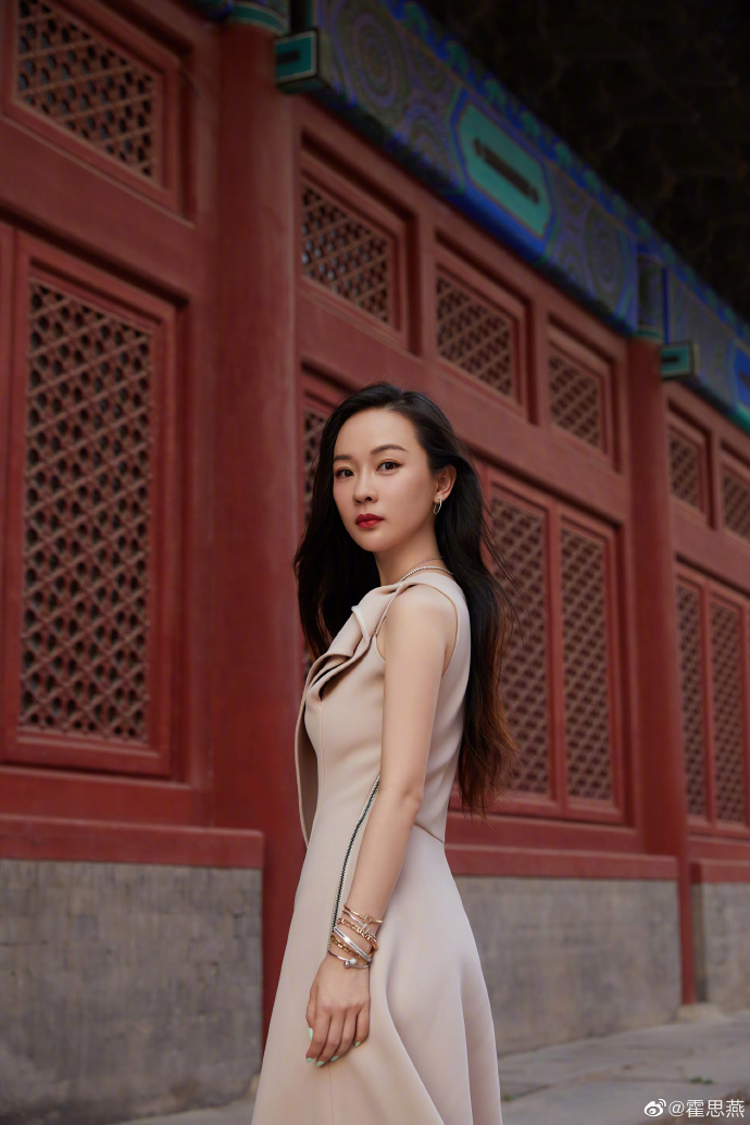 北京美女明星霍思燕粉色礼服图片 7