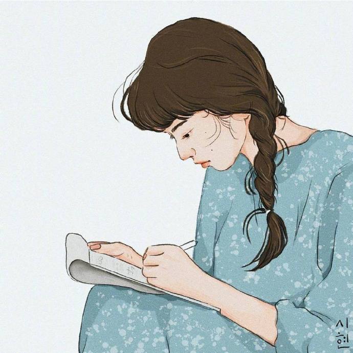 韩国插画师朴诗炫笔下甜美可人的气质少女头像 5
