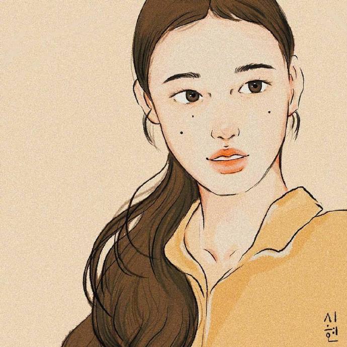 韩国插画师朴诗炫笔下甜美可人的气质少女头像 7