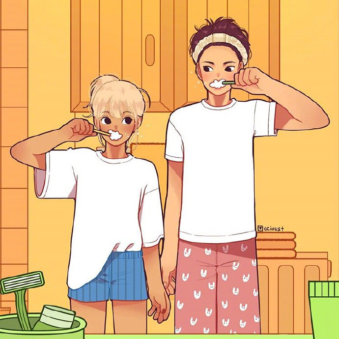 漫画情侣头像图片 也想要这么甜甜的恋爱 5