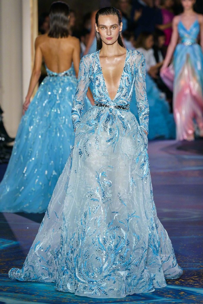 蓝色高定长裙Zuhair Murad Spring 2019 Couture 7