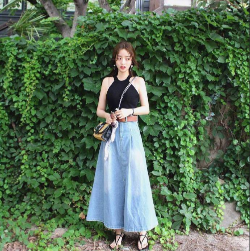 韩国美女图片 韩系少女的裙子搭配 9