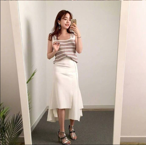 韩国美女图片 韩系少女的裙子搭配 13