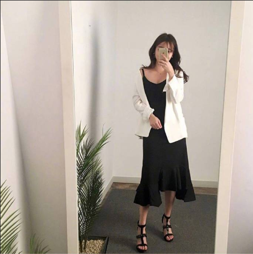 韩国美女图片 韩系少女的裙子搭配 14