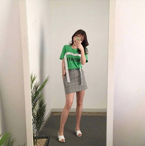 韩国美女图片 韩系少女的裙子搭配 15