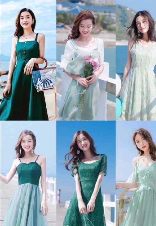 好看的春夏小绿裙子款式图 2