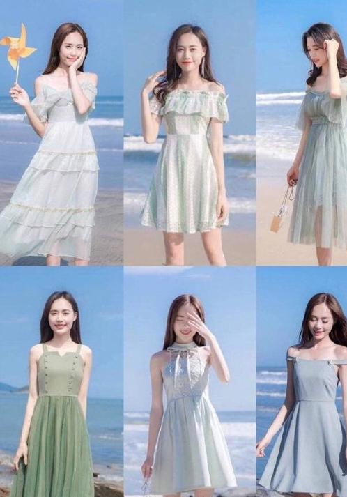 好看的春夏小绿裙子款式图 3