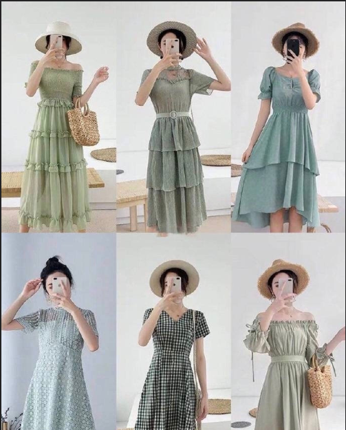 好看的春夏小绿裙子款式图 9