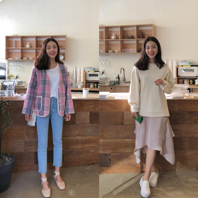 小清新美女图片 活力宝贝的通勤春装搭配参考
