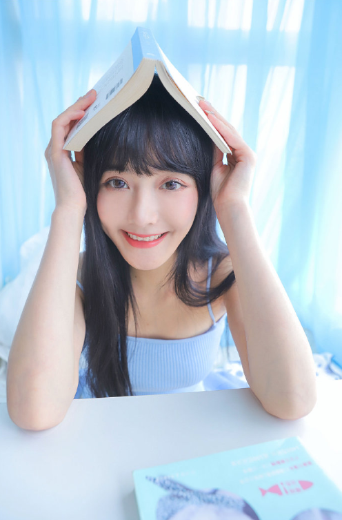 文艺女神蓝色清凉写真图片 清纯美女图片 10