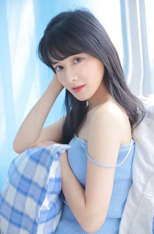 文艺女神蓝色清凉写真图片 清纯美女图片 16