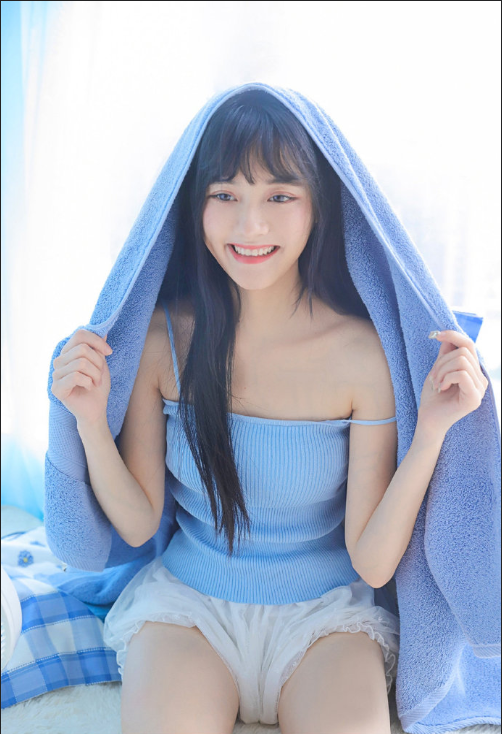 文艺女神蓝色清凉写真图片 清纯美女图片 18