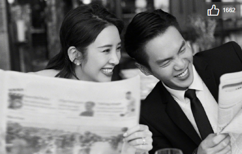 明星夫妻张若昀唐艺昕婚纱照图片 6
