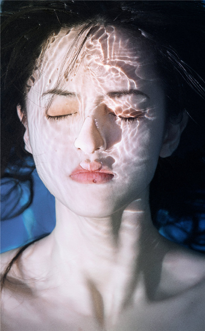 唯美美女图片 清纯美女模特詹詹Celine蓝色图片 8