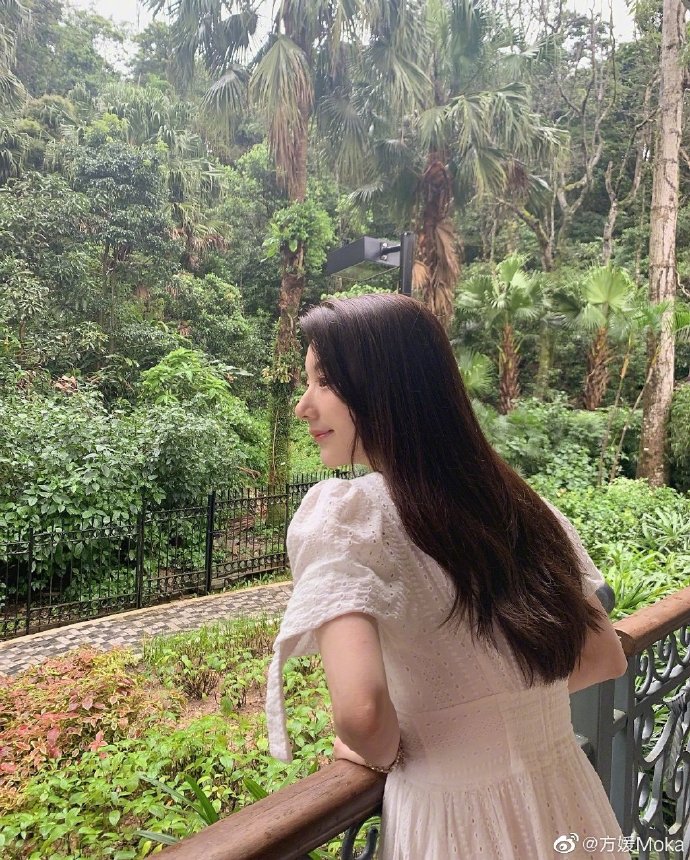 安徽美女图片 天王嫂方媛白色V领长裙名媛范图片 6