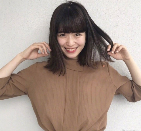 日系齐刘海中长发发型图片 日本美女图片 3