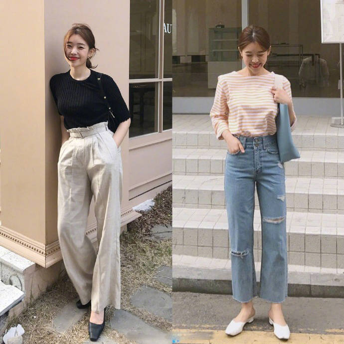 亚洲美女法式风格chic穿搭图片