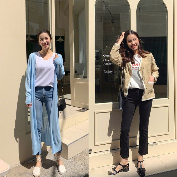 韩国女孩时髦韩风chic出街搭配参考 9