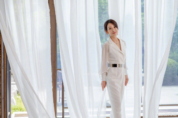 中国美女图片 内地女明星秦海璐白衬衫百搭造型 6