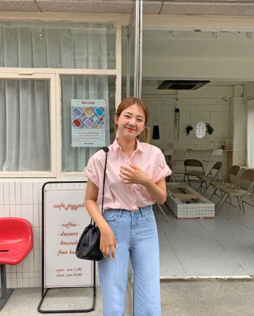 圆脸妹子图 休闲随性韩系穿搭范本 11