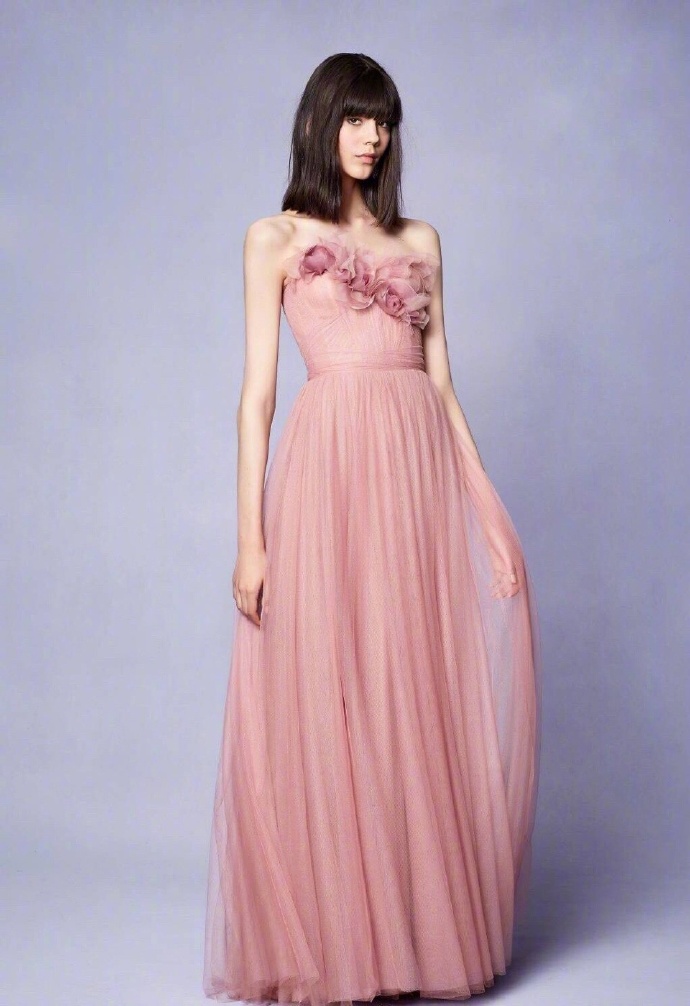 Marchesa粉红梦幻少女心礼服婚纱图片 6