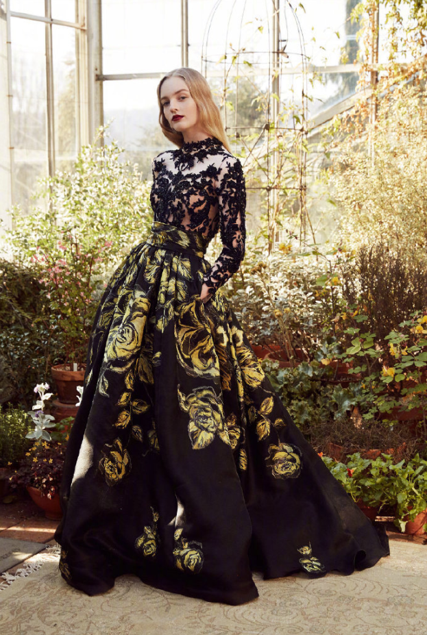 时装Marchesa Pre-Fall2019浪漫花裙礼服图片