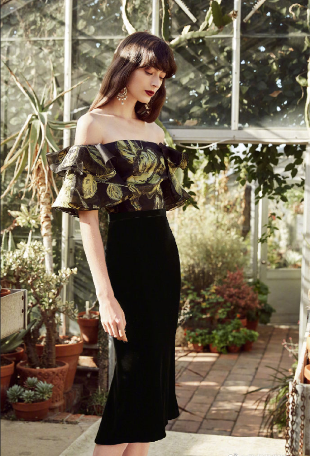 时装Marchesa Pre-Fall2019浪漫花裙礼服图片 2