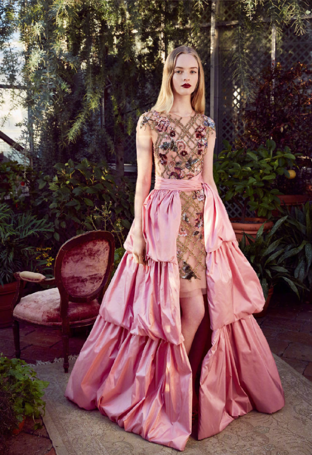 时装Marchesa Pre-Fall2019浪漫花裙礼服图片 4