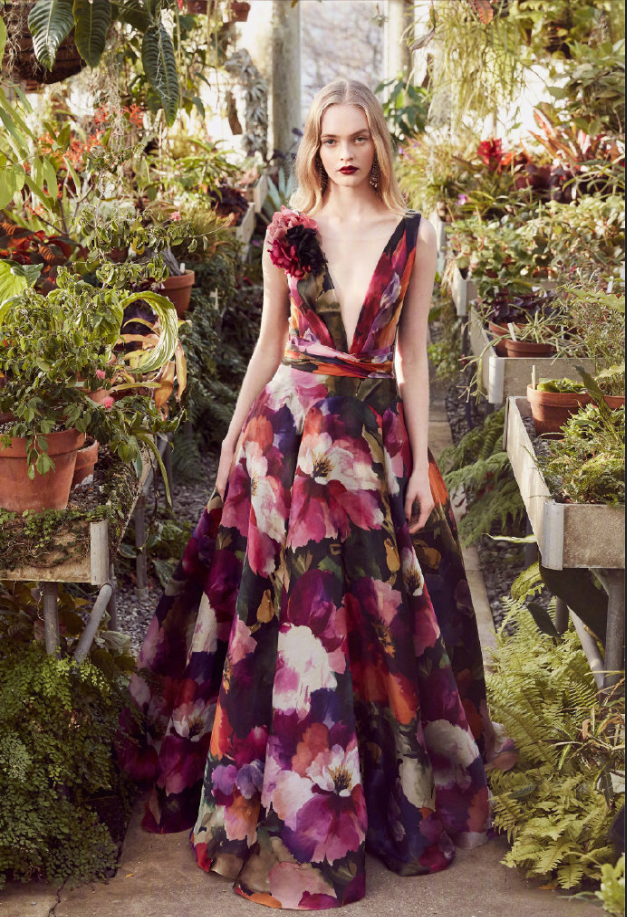 时装Marchesa Pre-Fall2019浪漫花裙礼服图片 6