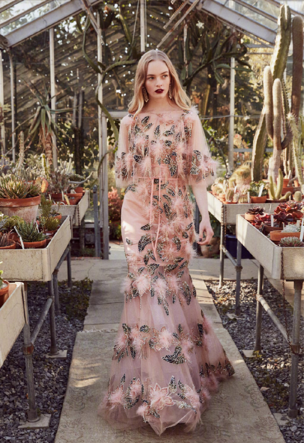 时装Marchesa Pre-Fall2019浪漫花裙礼服图片 8