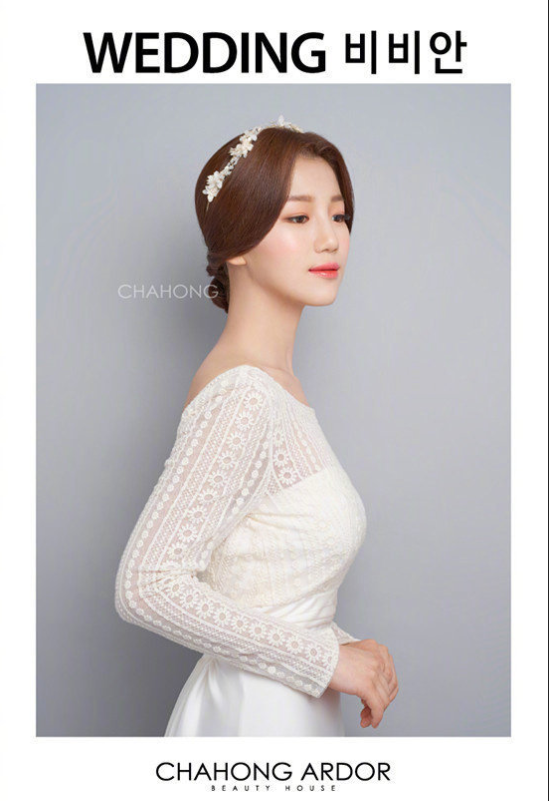 韩式婚纱照新娘发型图片