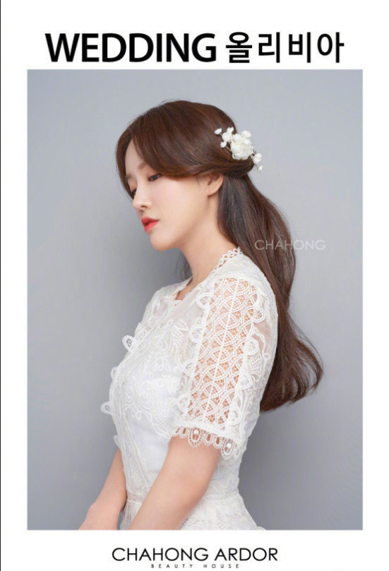 韩式婚纱照新娘发型图片 8