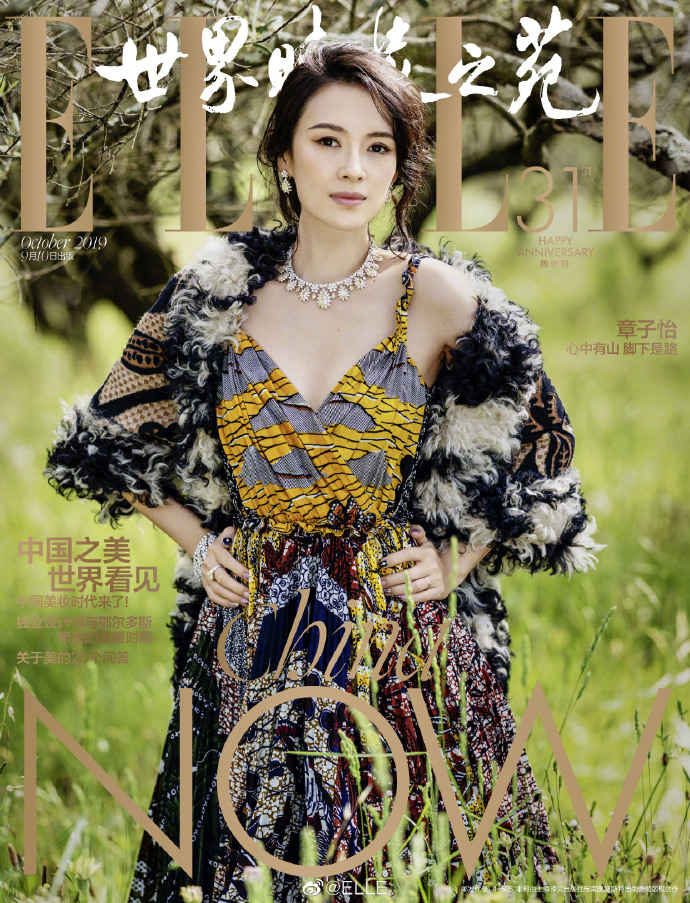 中国美女图片 国际影星章子怡《ELLE》10月刊封面 2