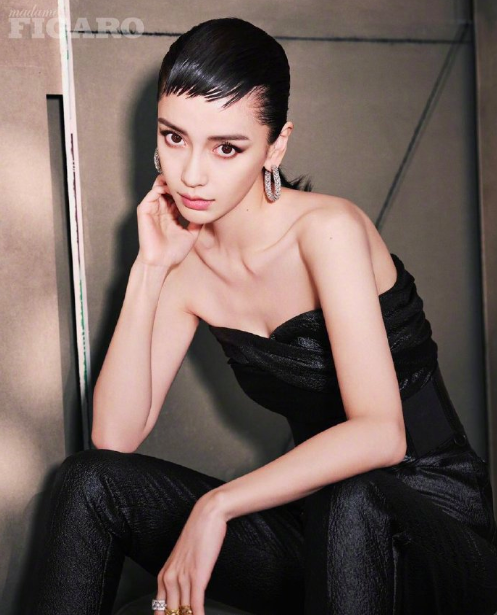 大眼美女明星angelababy油头发型《madame FIGARO》封面 3
