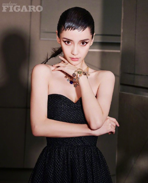 大眼美女明星angelababy油头发型《madame FIGARO》封面 7
