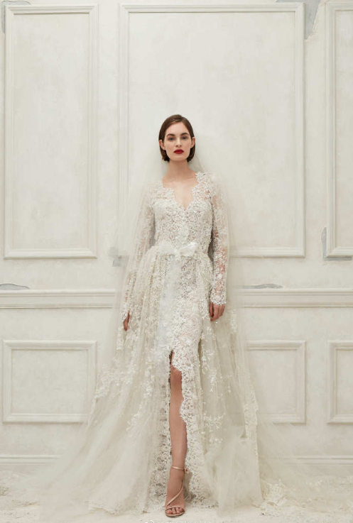 美国婚纱品牌Oscar de la Renta2019白色婚纱图片 4