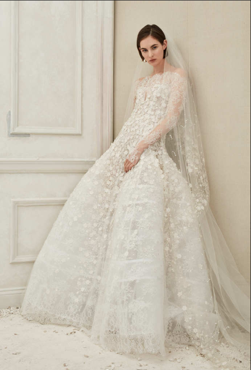 美国婚纱品牌Oscar de la Renta2019白色婚纱图片 5