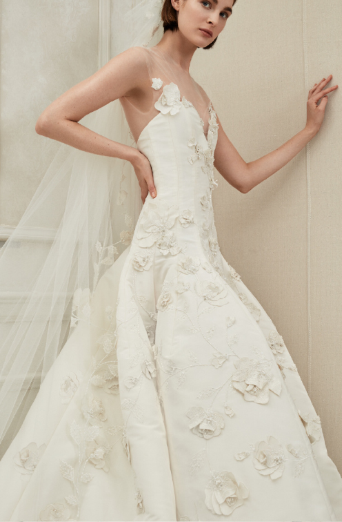 美国婚纱品牌Oscar de la Renta2019白色婚纱图片 6