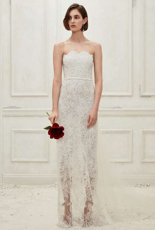 美国婚纱品牌Oscar de la Renta2019白色婚纱图片 7