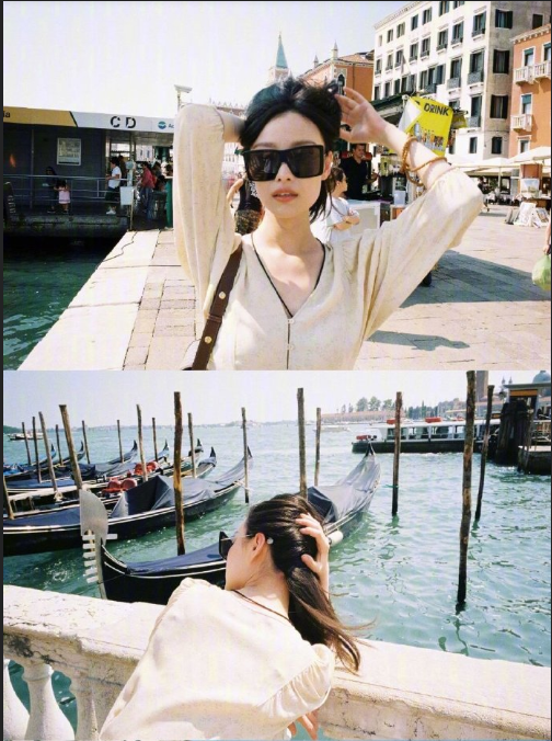 中国美女图片 街拍美女倪妮初秋旅游拍照姿势图 11