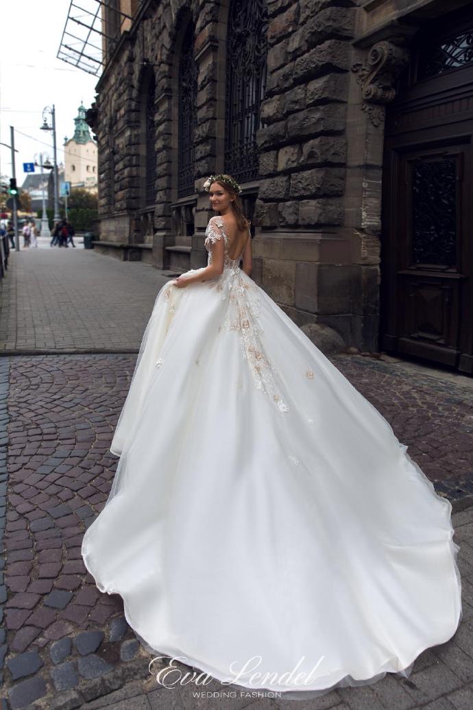 美国婚纱品牌EvaLendel白色婚纱图片 5