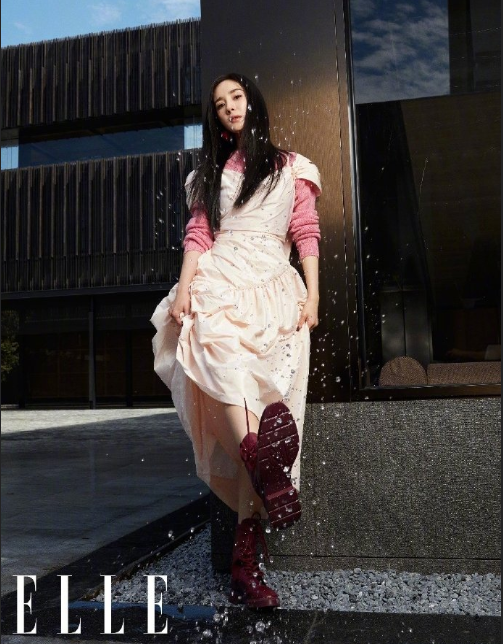 中国美女图片 明星少女妈杨幂《ELLE》俏皮长裙与 13