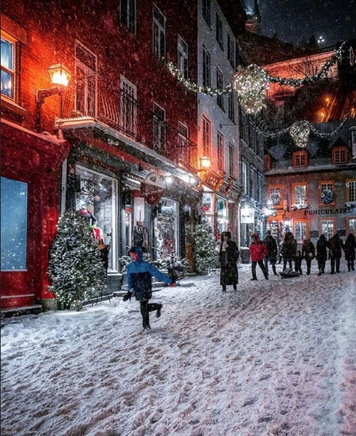圣诞节魁北克小镇的唯美雪景图片 10
