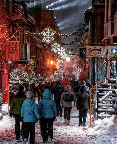 圣诞节魁北克小镇的唯美雪景图片 15