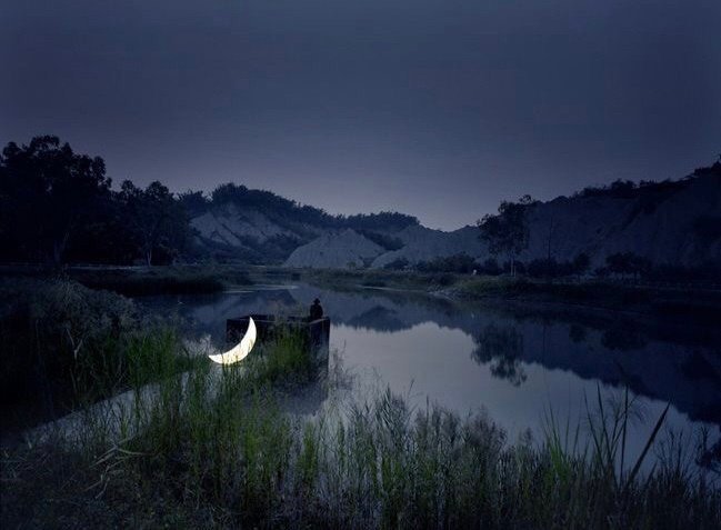 夜景风景图片 夜晚月亮图片