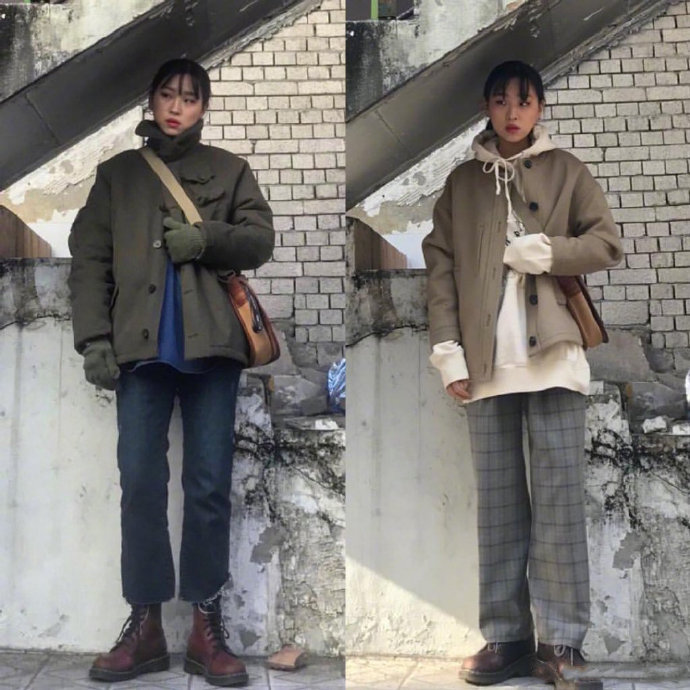 暗色调显瘦秋冬穿搭参考 2