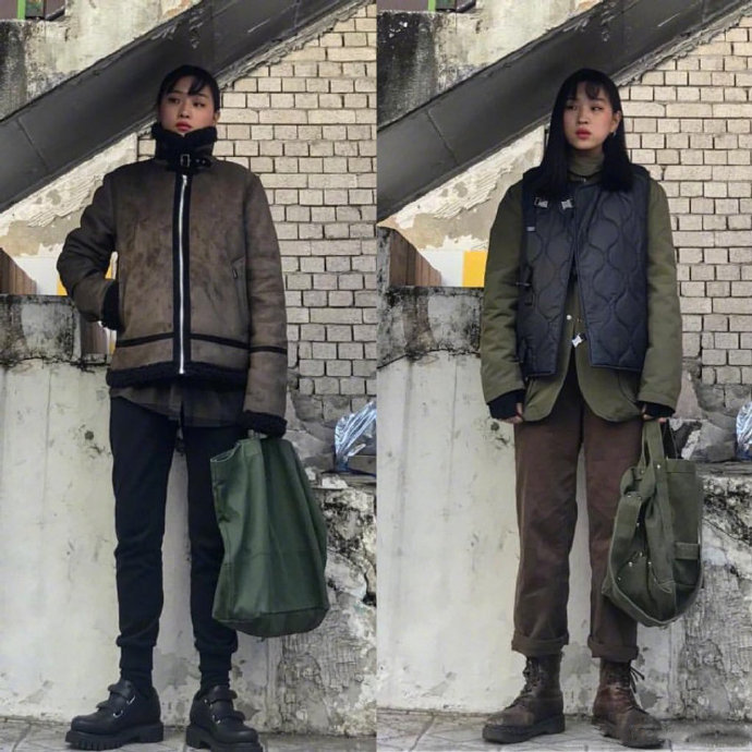 暗色调显瘦秋冬穿搭参考 9