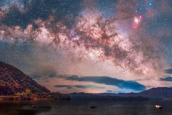 中国夜景泸沽湖的星空​图片 5