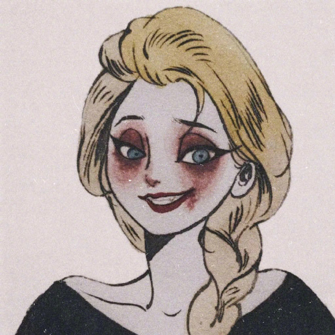 暗黑系迪士尼公主头像图片 漫画女生头像图片 6